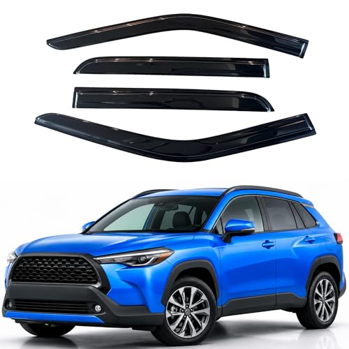 Image of IG Window Visors Fit for 2022-2026 Toyota Corolla Cross, Out-Channel Rain Guards Vent Wind Deflectors 4PC, Car Accessories for 22-26 Corolla Cross