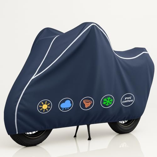 Image of Bike Body Cover Full Body Cover with Dust Proof, UV Rays Protective, Triple Stitching & Lightweight Two Wheeler (Blue, H'Ness - Bike)