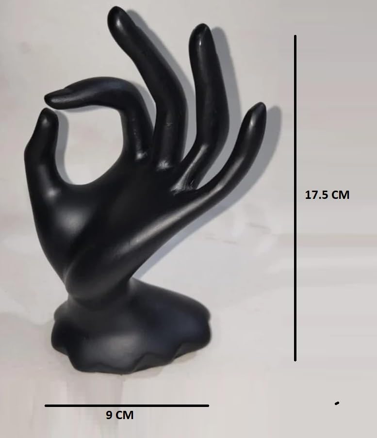 Image of morel MANNEQUIN OK HAND FINGER JEWELLERY GLOVE RING BRACELET DISPLAY STAND HOLDER MANNEQUIN PACK 2.(7INCH, BLACK)
