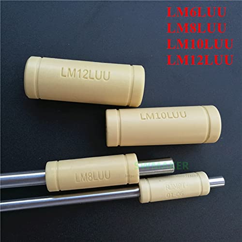 Lysee 3D Printer Parts & Accessories - SWMEKER 4pcs Gray/Yellow Color LM6LUU LM8LUU LM10LUU LM12Lr Bearing Bushing for Prusa DIY CNC Motion Gray - (Size: LM10LUU, Color: Gray)