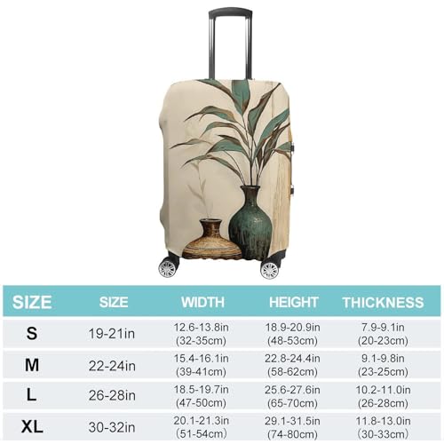 Travel Luggage Cover Elastic Suitcase Cover Vase with Small Plants Luggage Covers Luggages Protector Covers for Travel Anti-Scratch Luggages Decorative Cover for Adult S2