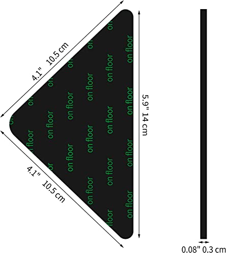 Urvoix 16 Stück Teppich Ecken, Wiederverwendbarer und Waschbar Teppichgreifer, Anti-Curling Rug Gripper für Teppiche, Compatibel mit Hartholz, Laminat und Fliesenböden (Schwarz)