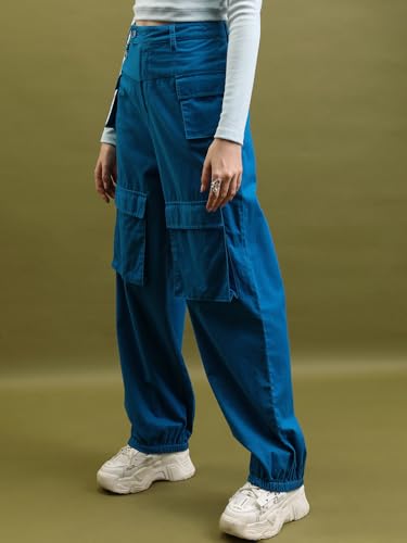 Image of Tokyo Talkies Women's Regular Fit Cargos Trousers| High-Rise