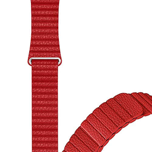 Image of ACM Watch Strap Magnetic Leather Loop 22mm Compatible with Honor Watch Gs3 Smartwatch Luxury Band Red