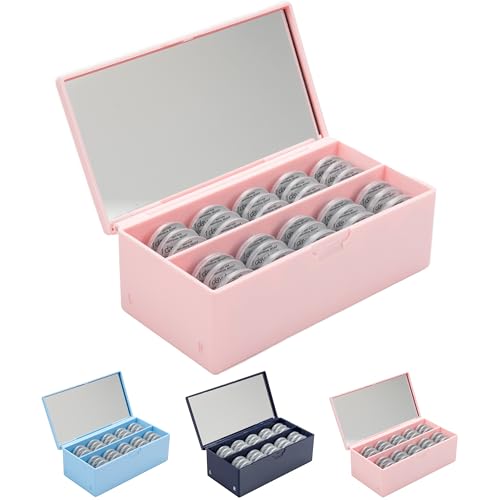 EYEPOCKET Daily Contact Lens Case - Travel Contact Case Daily Lens Organizer Flip Top Eye Contacts Carrier for Disposable Lenses & Dailies Pink