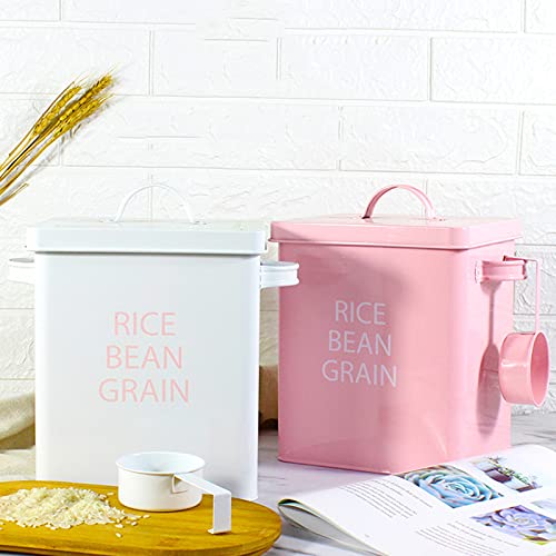 Multifunctionele waspoederdoos, waspoeder kan met lepel wasgoed doos metalen waspoeder container verzegelde doos met lepel,Roze - Image 8