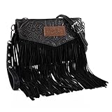 Wrangler Clutch Wristlet Fringe Purse Western Crossbody Bags for Women WG63-181BK