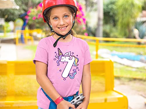 Unicorn Birthday Shirts for Toddler Girls Outfit 7th 8th Shirt Seven Eight Year Old3