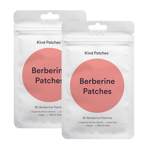 Kind Patches Berberine Patches with L Glutamine Chromium Pomegranate and Cinnamon - 2 Pack 60 Patches