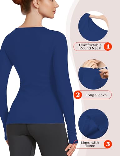 Image of Women's Long Sleeve Thermal Underwear Lightweight Compression Baselayer Shirt Women Clothing Premium Comfort Winter Tops