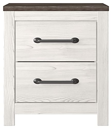 Signature Design by Ashley Gerridan Coastal 2 Drawer, 24.72" Tall Nightstand, White/Gray - Image 5