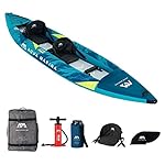 Aqua Marina Am Kayak Inflable de Aguas bravas para...: Longitud: 13'6 "/ 412cm Ancho: 35 "/ 90 cm Peso: 34.2lbs / 15.5kg Max. Carga útil: 396 lbs / 180 kg; Max. Pasajeros: 2 Cámaras de aire: 2 + 1; Válvulas de drenaje: 1 + 16 Auto Rescate