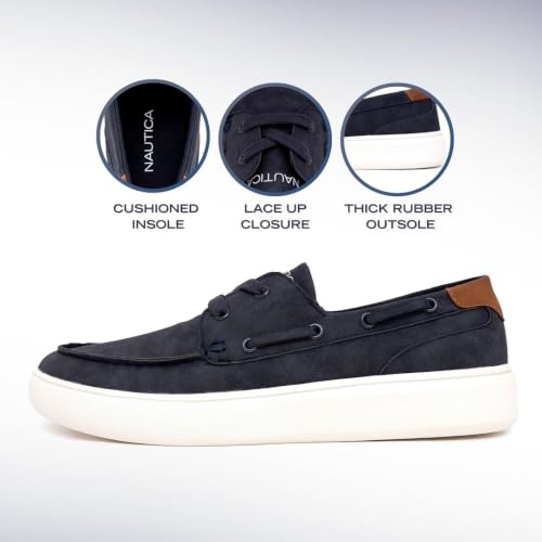 Image of NAUTICA Men's Lace-Up Boat Shoe Casual Loafers Comfort Sneaker - Walking Moccasin