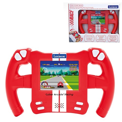 Lexibook, Cyber Arcade Racing, Consola de Juegos de Carreras con sensores de Movimiento, 30 Juegos de Carreras, acción y Puzzle, Control por inclinación, Rojo, JL3150LXB