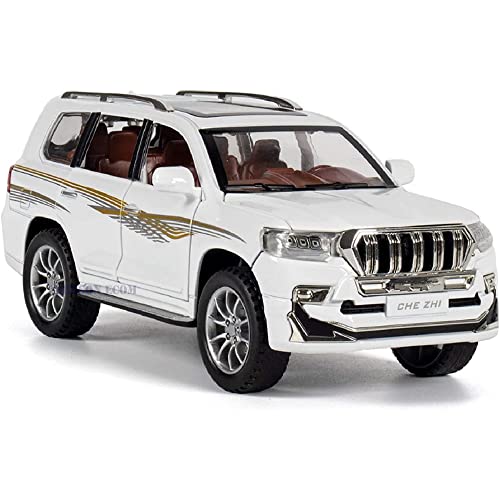 Image of DEUSON ECOM 1:24 Scale Crusire Toy Car Prado Toy Car Diecast Metal Cars for Kids Light Sound Pull Back Openable Door