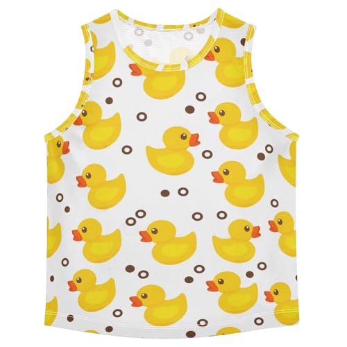 J JOYSAY Rubber Duck Dots White Boys Tank Top Sleeveless Muscle Shirts Quick Dry Kids T-Shirts 3-15T