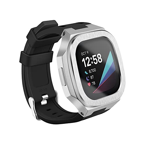 Fitbit Versa 3 / Fitbit Sensepoh P[Xt ȕیJo[ + KXXN[veN^[ + X|[cXgbv Fitbit Sense/Versa 3p pXgoh (~gu[)