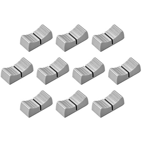 sourcing map 10 Stk. Mischpult Schieberegler Knöpfe Ersatz für Potentiometer Grau Knob Schwarz Mark 24mmx11mmx10mm Cover