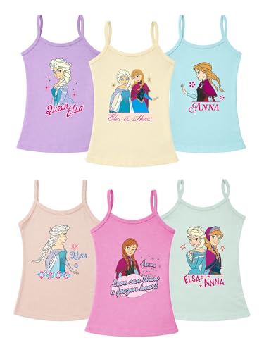 Image of Kids Frozen Printed Girl's Regular Fit Vest Dori Neck| 100% Cotton| Skin Friendly | Lightweight | Sleeveless Design | Pack Of 6 (Color & Print May Vary)