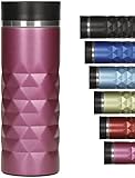 Edelstahl Thermobecher 450ml Premium Kaffeebecher To Go auslaufsicher – MIT SPENDENAKTION – Isolierbecher für Unterwegs Travel-Mug Autobecher (Pink - WWF)