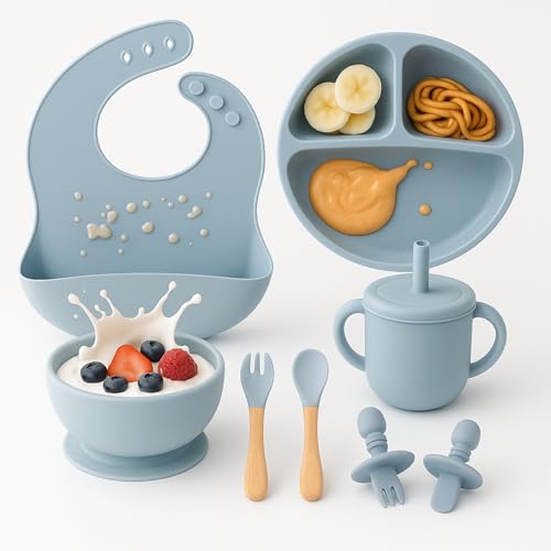 Kit Introdução Alimentar Prato com Divisórias de Silicone Com Ven...