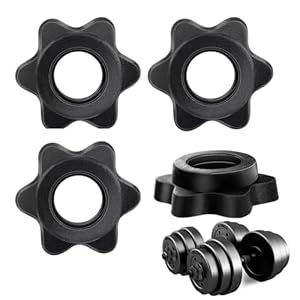 4 PCS Dumbbell Clips, Dumbbell Hex Nut Spinlock Collar, Barbell Spin-Lock Collars Screw Clamps Dumbbell Barbell Bar Clips for Weight Lifting