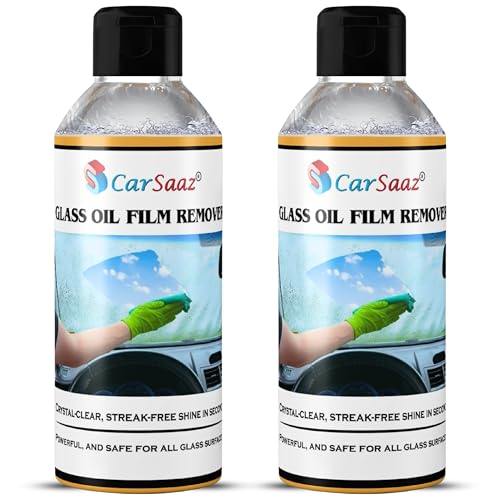 Image of CAR SAAZ Car Windshield Cleaner Oil Film Remover for Glass (Pack of 2) 100ml Each | Removes Water Spots & Grime on Windshield, Mirrors & Windows