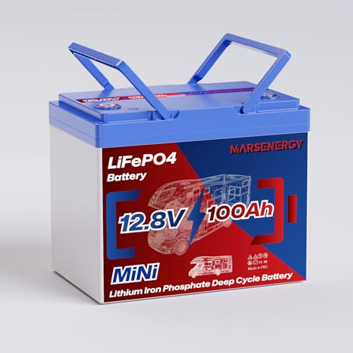12V 100Ah Lifepo4 Battery, Bci Group 24, Built-in 100A Smart BMS, 4500 to 15000 Deep Cycle Grade A Cells Lithium Battery for Rv, Trolling Motor, Marine, Home Energy Storage, Solar Panel System(R-1PC)