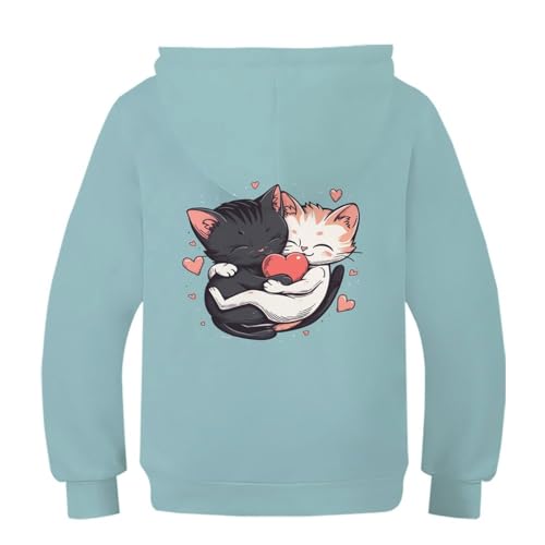Sweat à capuche enfant imprimé chat 3D cadeau parfait avec poche