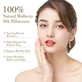 UQQU 2 Pack Natural Mulberry Silk Pillowcase for Hair and Skin Health, Standard Size 50 x 75 cm Pillow Case, Soft Smooth Cooling Premium Grade Silk Pillow Covers for Sleeping (Grey) - Image 2