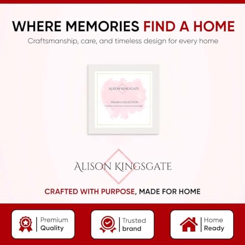 Alison Kingsgate Modern 40X40CM White Picture Frames - Engineered Wood Photo Frame with Shatterproof Perspex Front - Ideal for Posters, Certificates & Artwork - Wall Mount or Tabletop Display - Image 6