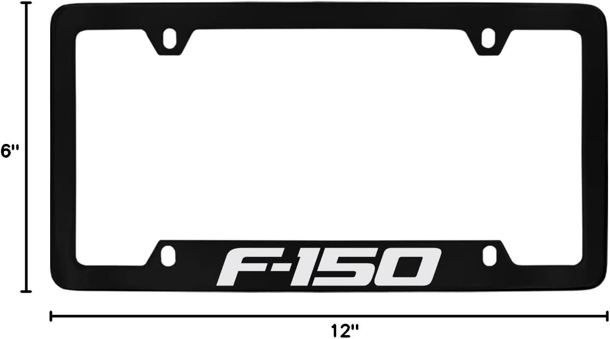 Ford F-150 Black Metal License Plate Frame Tag Holder