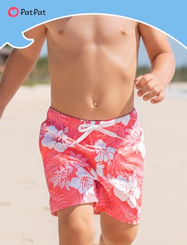 Image of PATPAT Family Matching Swimsuits Two Piece Hawaiian Tropical Beach Bikini and Swim Trunks Set Mommy and Me Bathing Suits