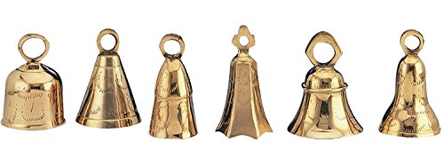 Six Assorted 4" Brass Bells-BL39