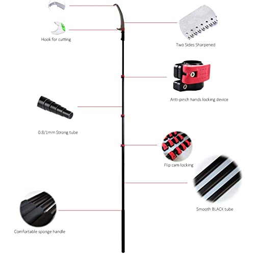 DONGSHUAI Tree Branch Cutting Saw, Extending Pruner Telescopic Aluminium Pole Foot Pole Pruning Saw Extendable Limb Saw And Trimmer, 24FT/7.2M Working Height Extendable Gardening Tool - Image 7