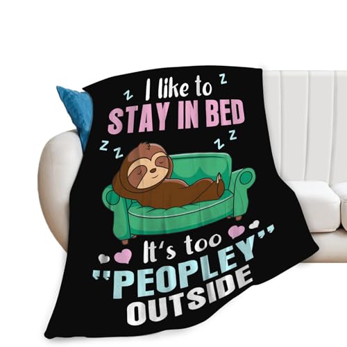 Funny Sloth Throw Blanket Sloth Gifts for Girls Boys Women Men Kids Adults Soft Flannel Fleece Blanket for Couch Sofa ​Bed Home Decor 40"x50"