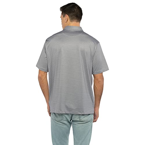 Men's Standard Collegiate Premium Moisture Wicking Stretch Fit Striped Polo2