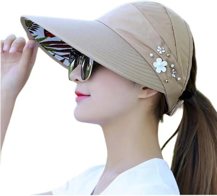 GenericSun Hats for Women Wide Brim UV Protection Caps Floppy Beach Packable Visor