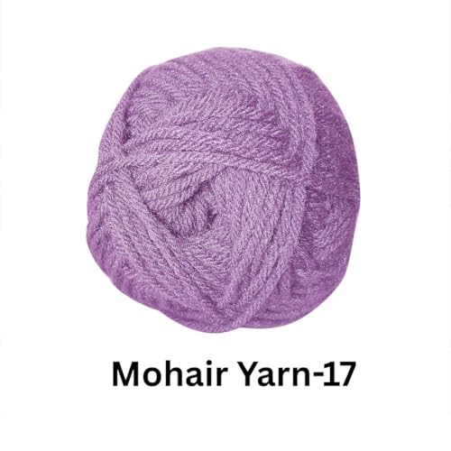 Image of VCR Mohair Nylon Dusty Purple Yarn, 100 Grams Hank, 196 Meters Length, Acrylic 75%, Mohair Nylon 25%, Pack of 1 Yarn, Soft Crosia Threads, Suitable for Winter Garments.