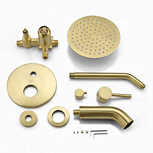 Sumerain S3230BGI-B Pressure Balance Shower And Tub Faucet Set Brushed Gold thumb #5