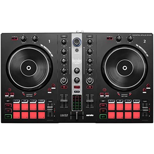 Hercules-DJ-Control-Inpulse-300-2-Deck-USB-DJ-Controller-for-Serato-DJ-Lite-and-DJUCED-Bundle-with-6-Comprehensive-Standard-Series-35mm-Stereo-Mini-Plug-to-2-RCA-Plugs-Audio-Cable