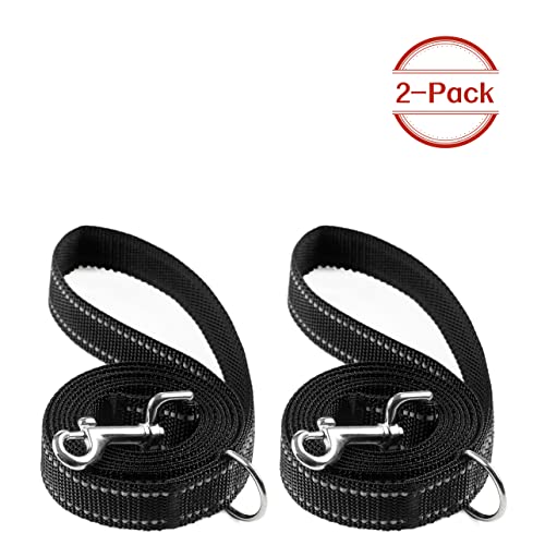 2-Pack 6FT Reflective Dog Leash for Large&Medium and Small Dogs, Durable Nylon Leashes for Walking and Training, 6 Foot Dog Leash with D Ring for Puppy,1 inch X 6FT(Black&Black, 2-Pack) 2-Pack 6FT Reflective Dog Leash for Large&Medium and Small Dogs, Durable Nylon Leashes for Walking and Training, 6 Foot Dog Leash with D Ring for Puppy,1 inch X 6FT(Black&Black, 2-Pack)