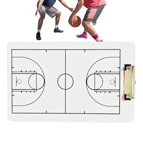 Portapapeles de baloncesto – Pizarra blanca de PVC de borrado en seco de doble cara, tablero de entrenamiento portátil, ideal para fútbol, fútbol, béisbol, hockey, competencia, entrenamiento, práctica