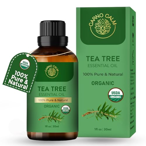 Carno Calm Tea Tree Essential Oil 30ml - 100% Pure & Natural Tea Tree Oil | for Nail Fungus Hair Face Skin & Nails for Aromatherapy & Diffuser | 1fl oz