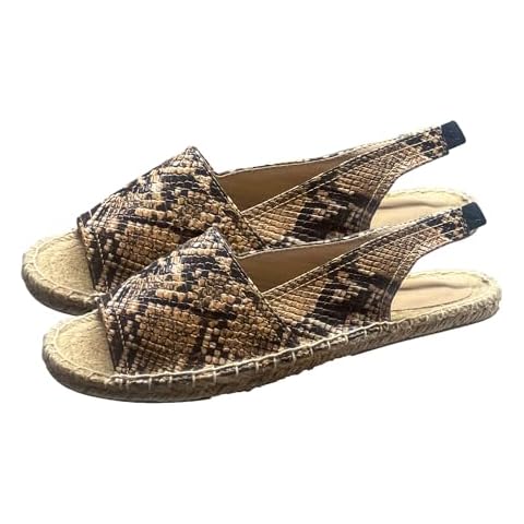 Women's Snake Design Espadrilles with Open Toe Cover