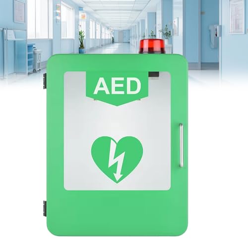 Gabinete AED Soporte de pared para gabinete de primeros auxilios Casillero para desfibrilador portátil Equipado con luz estroboscópica de emergencia con alarma