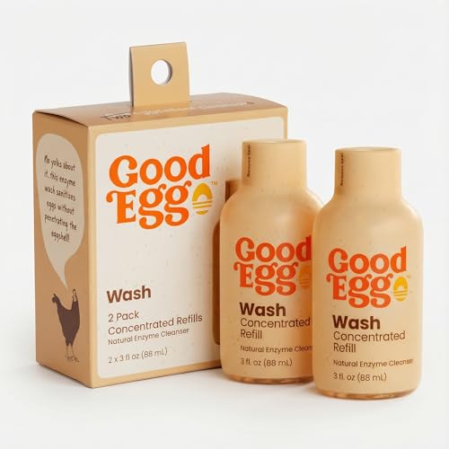 GoodEgg Organic Egg Cleaner Concentrated Refill for Farm Fresh Eggs Food-Grade Non-Toxic Chicken Coop Accessories Egg Washing Solution USA-Made Foaming Pump 2 Pack As Seen On Shark Tank