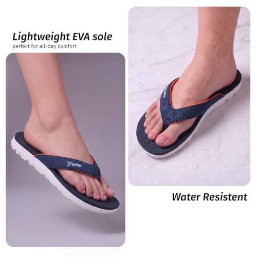 Image of YOHO Fauna 002 V-Strap Slippers for Women | Lightweight EVA Comfort | Platform Sole | Breathable Fabric Upper | Shock Absorption | Water-Resistant | Easy to Style
