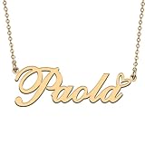 HUAN XUN 18k Gold Plate Nameplate Necklace Paola Customized Charm Unique Bridesmaid Gifts
