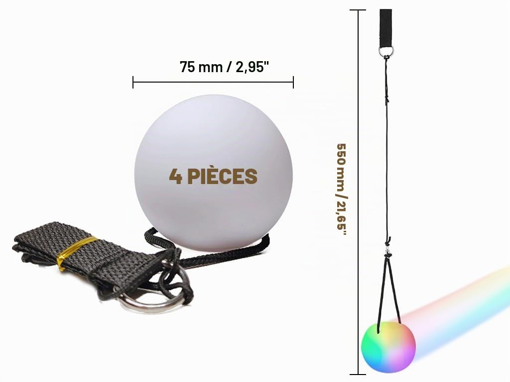 Lot de 4 pois LED - Pois en spirale - Avec couleurs arc-en-ciel et effet stroboscopique - Pour enfants, événements électoraux, écoles, concerts